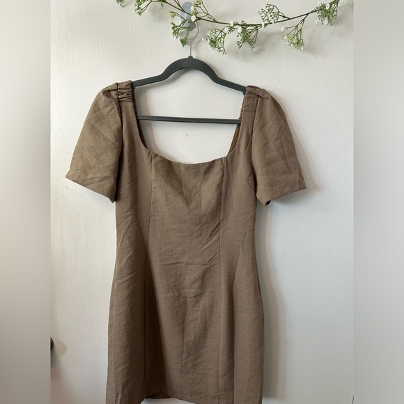 NWT Polly | Button Down Dress In Mushroom - Picture 9 of 9